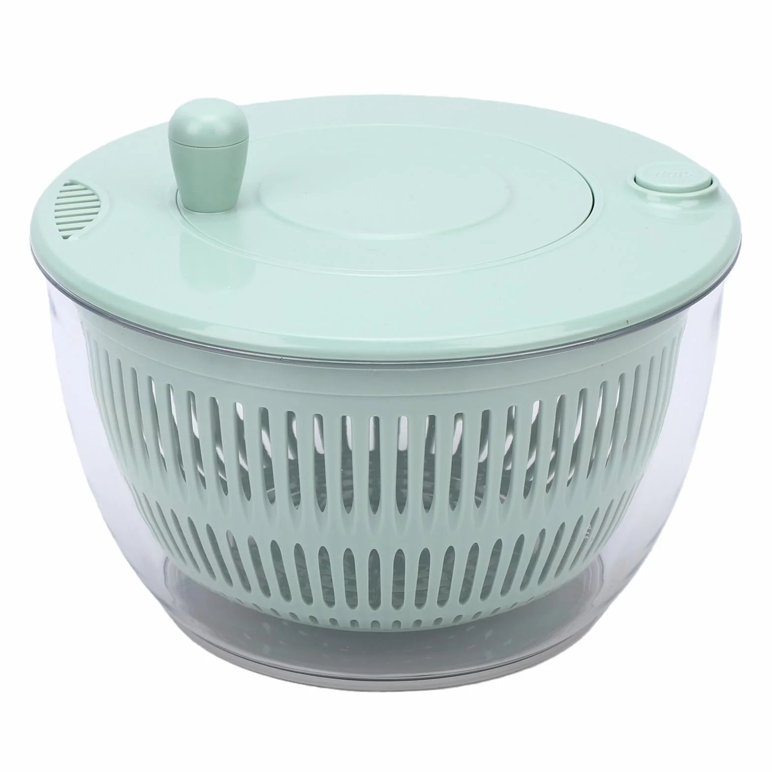Aramox Ensalada, Secador de Verduras de Acero Inoxidable ABS PP de 5,3 Cuartos de Galón con 5 Cuchillas, Tazón para Triturar en Seco, Secador Manual para Preparación de Ensaladas, Uso en la Cocina