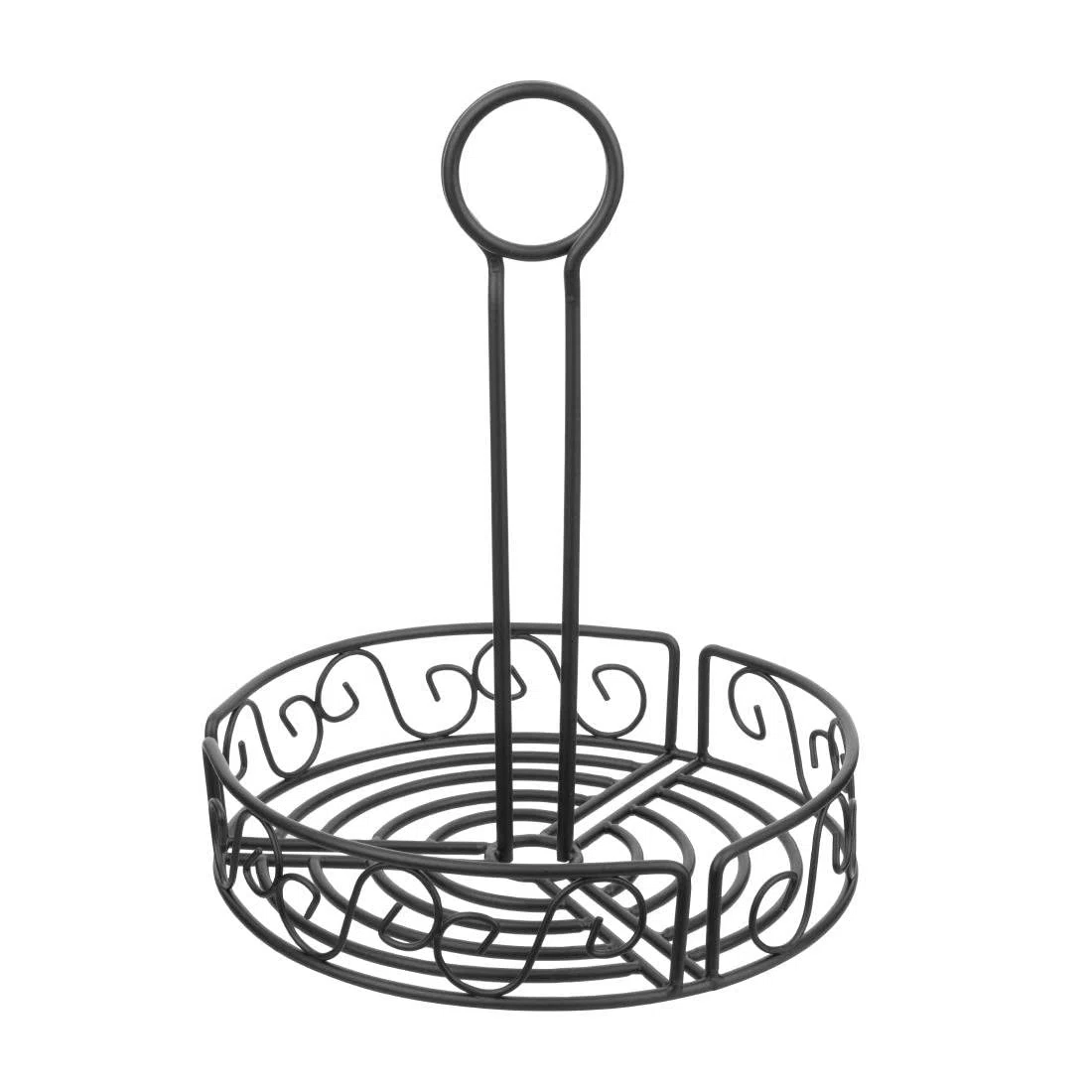 Soporte para condimentos Olympia. Soporte de alambres negros de 235 mm x 195 mm