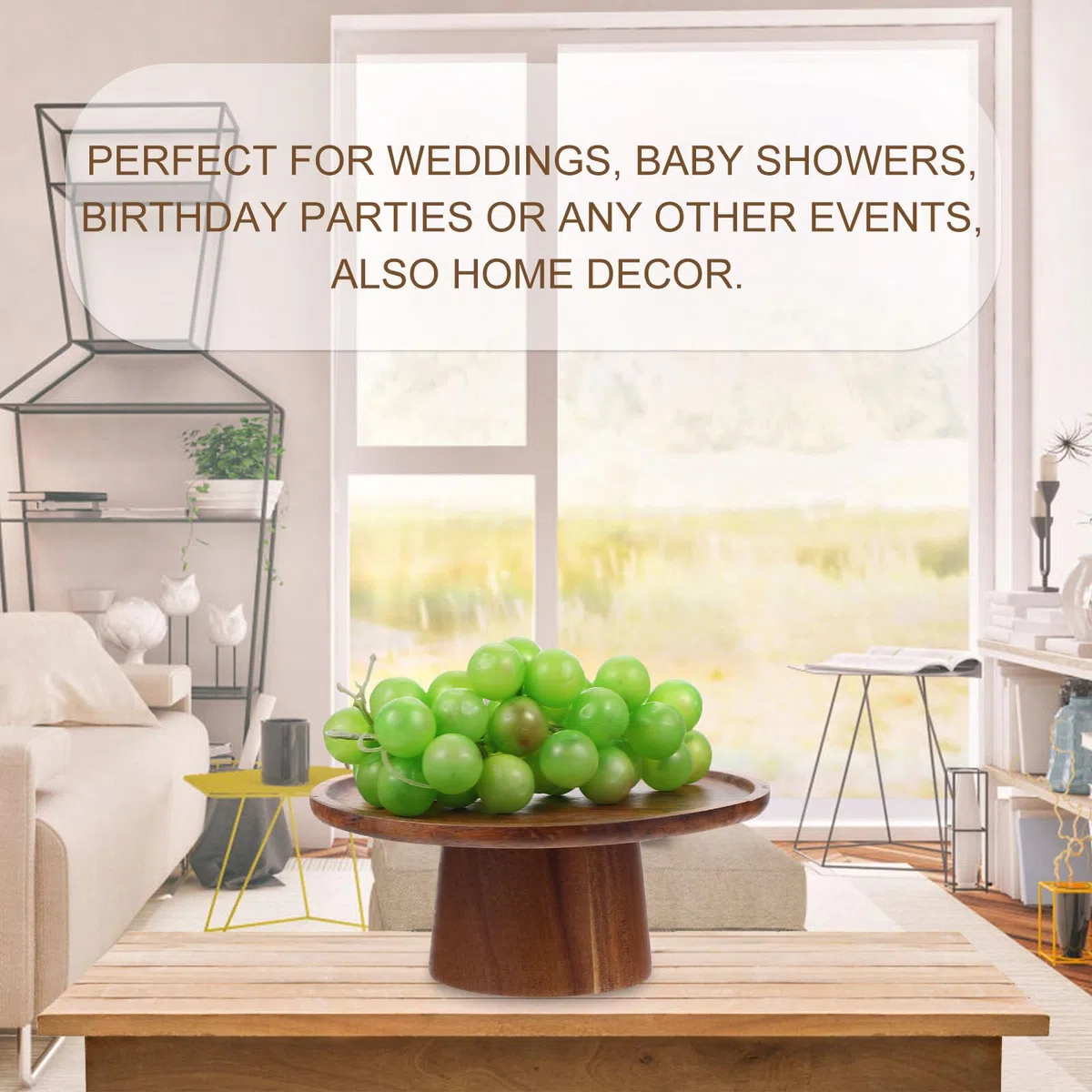 Soporte para Pastel de Madera Resistente y Elegante Diseño Alto, Adecuado para Decoración de Hogar y Baby Showers, Incluye Práctica para Tartas y Postres