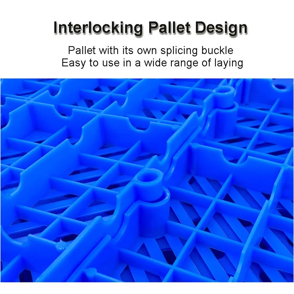 Palets De Plástico Ligeros Estera De Almacenamiento De Carga Suelo Encajable Sistema Pallet Rejilla Transpirable Palets De Suelo Para Garaje Supermercado Almacén ( Color : Azul , Tamaño : 60x30x3cm )