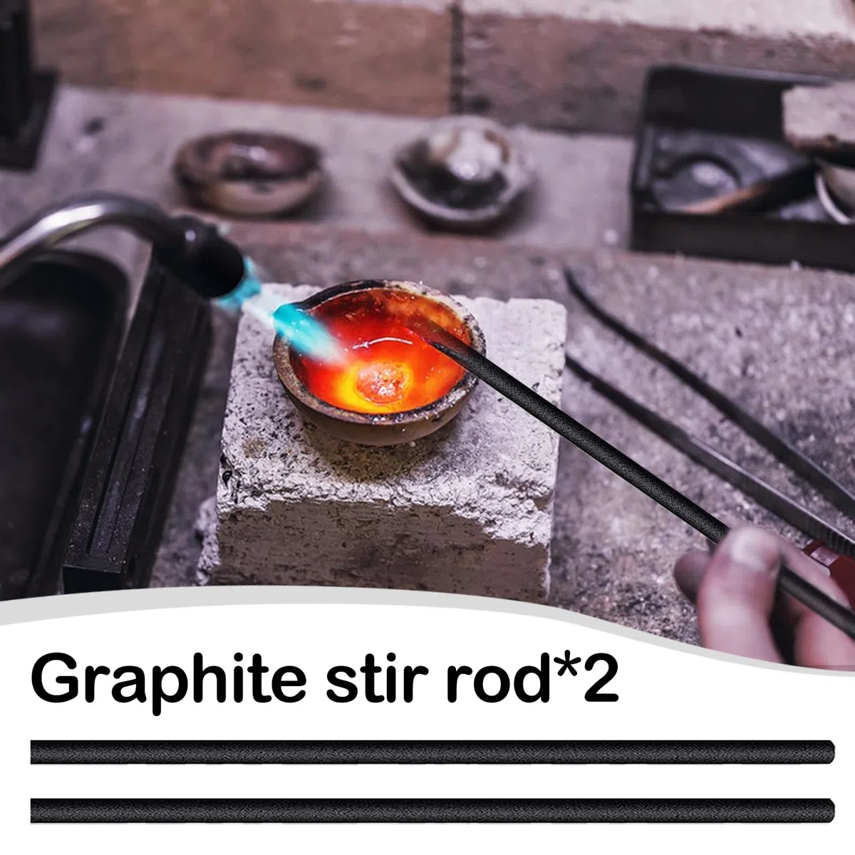 Kit De Crisol De Grafito, 8 Piezas Para FundicióN Molde De FundicióN De Grafito Crisol Molde De FundicióN Pinzas Para Crisol De Cuarzo Grafito CilíNdrico Para Metales No Ferrosos Oro Plata LatóN