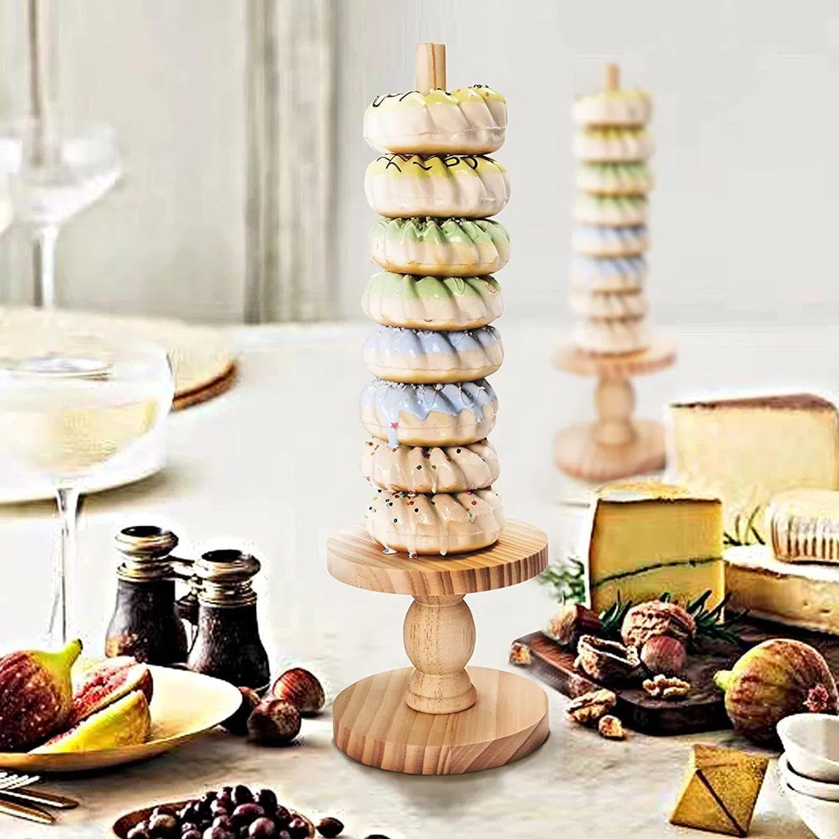 Soporte para Donuts Estante Expositor | Torre Para Donas Y Bagels Para Postres Bodas Cumpleaños Navidad Shower Mesa De Catering Buffet Hogar Restaurante Casa De