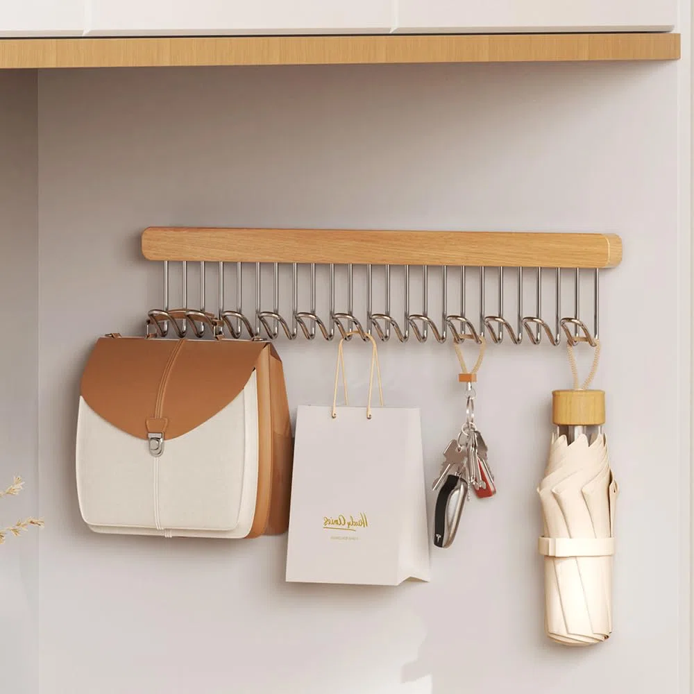 Paquete de 2 ganchos extraíbles para cinturón para armario, colgador de madera para camisetas sin mangas y brasier, ganchos para abrigos que ahorran espacio, organizador para colgar en la pared para