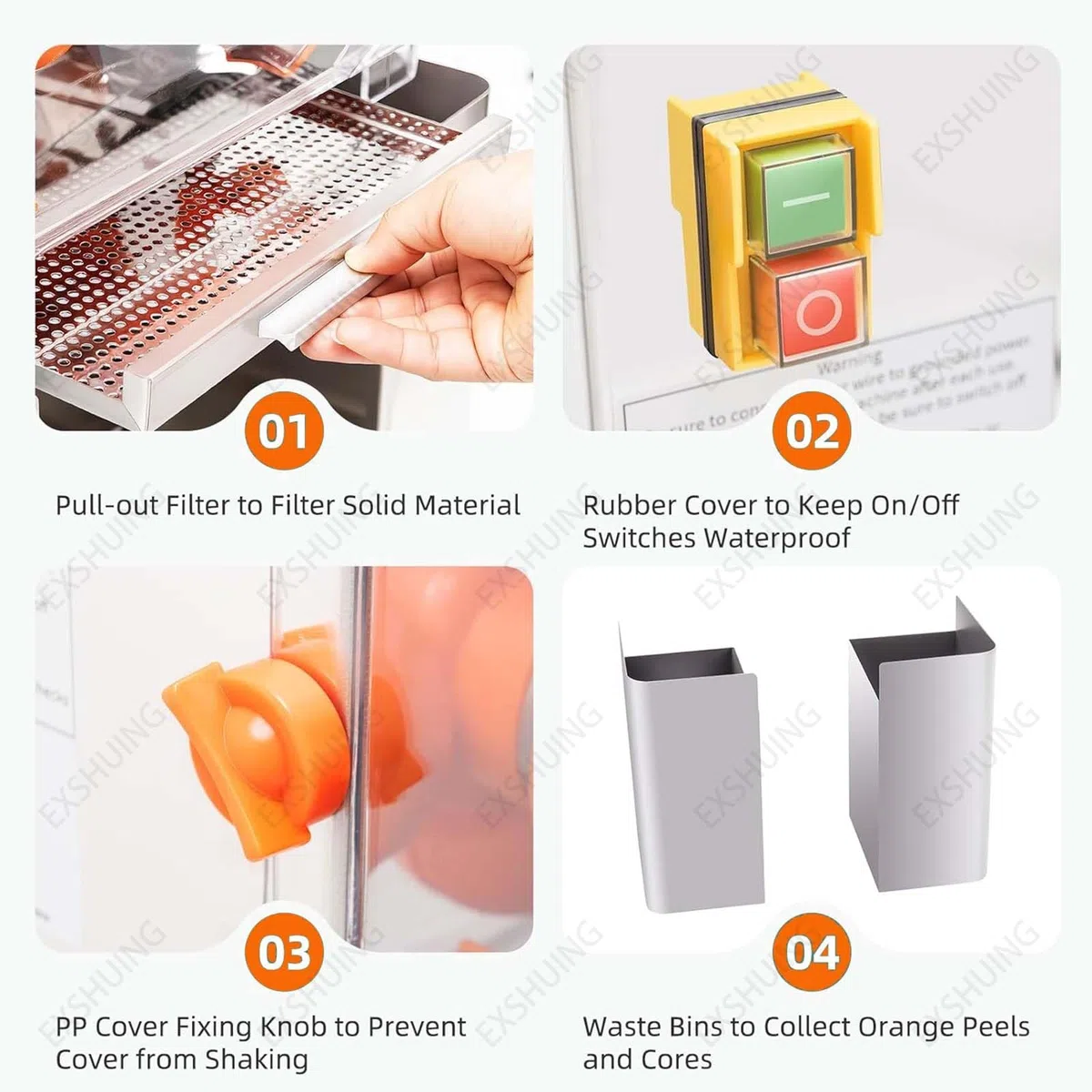 Exprimidor Automático Comercial De Frutas Y Cítricos, Eléctrico, De Acero Inoxidable, Con Un Rendimiento Del 40-50%, Capaz De Extraer 30 Naranjas Por Minuto