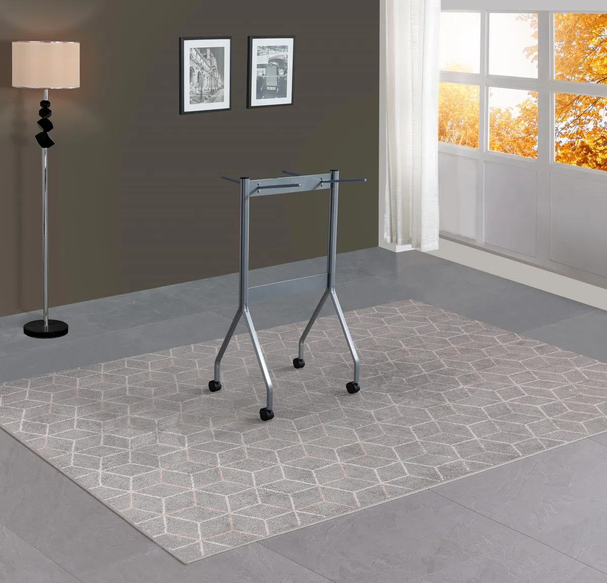 VOLERO' ; Carro Silla Plegable, Modelo PIRRO, Estructura Acero, Capacidad 8 Sillas, 4 Ruedas con Freno. (Plata)