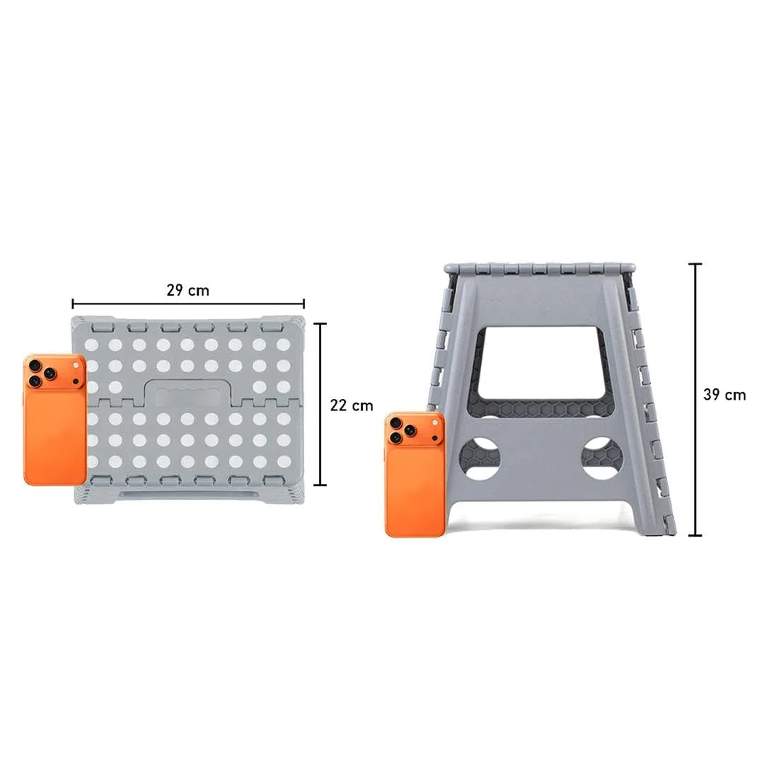 EasySpeed Taburete Plegable,(29x22x39cm) Antideslizante Banco Plegable Portatil,Capacidad de Carga 150kg Banqueta Plegable, Hecho de Material Plástico PVC, Cocina, El Baño o El Dormitorio,Azul