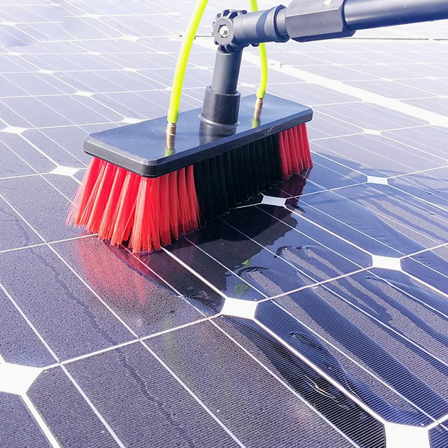Kit de limpieza de ventanas de 10 m: cepillo alimentado con agua, plumero de telaraña, paños de microfibra, poste extensible, perfecto para limpieza sin rayas y zonas de difícil acceso.