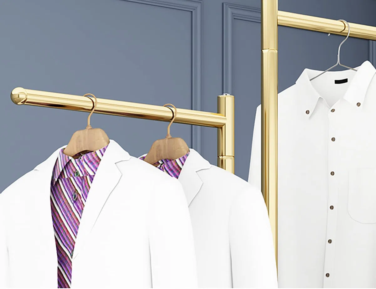 Rack De Recubrimiento De Ropa, Riel Multifunción con Doble Colgante De Rieles con Almohadillas Antideslizantes, Adecuado para Salas De Exposición Boutiques(Size:120cm)
