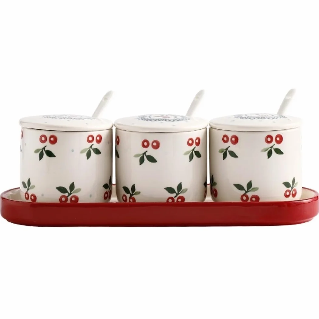 CMBSSTFC Tarros de condimentos, Recipiente de Sal para Cocina, Juego de azucarero de cerámica, Tarro de Especias de Cocina, Recipiente de azúcar, Sal, Especias, condimentos, tarros de Especias