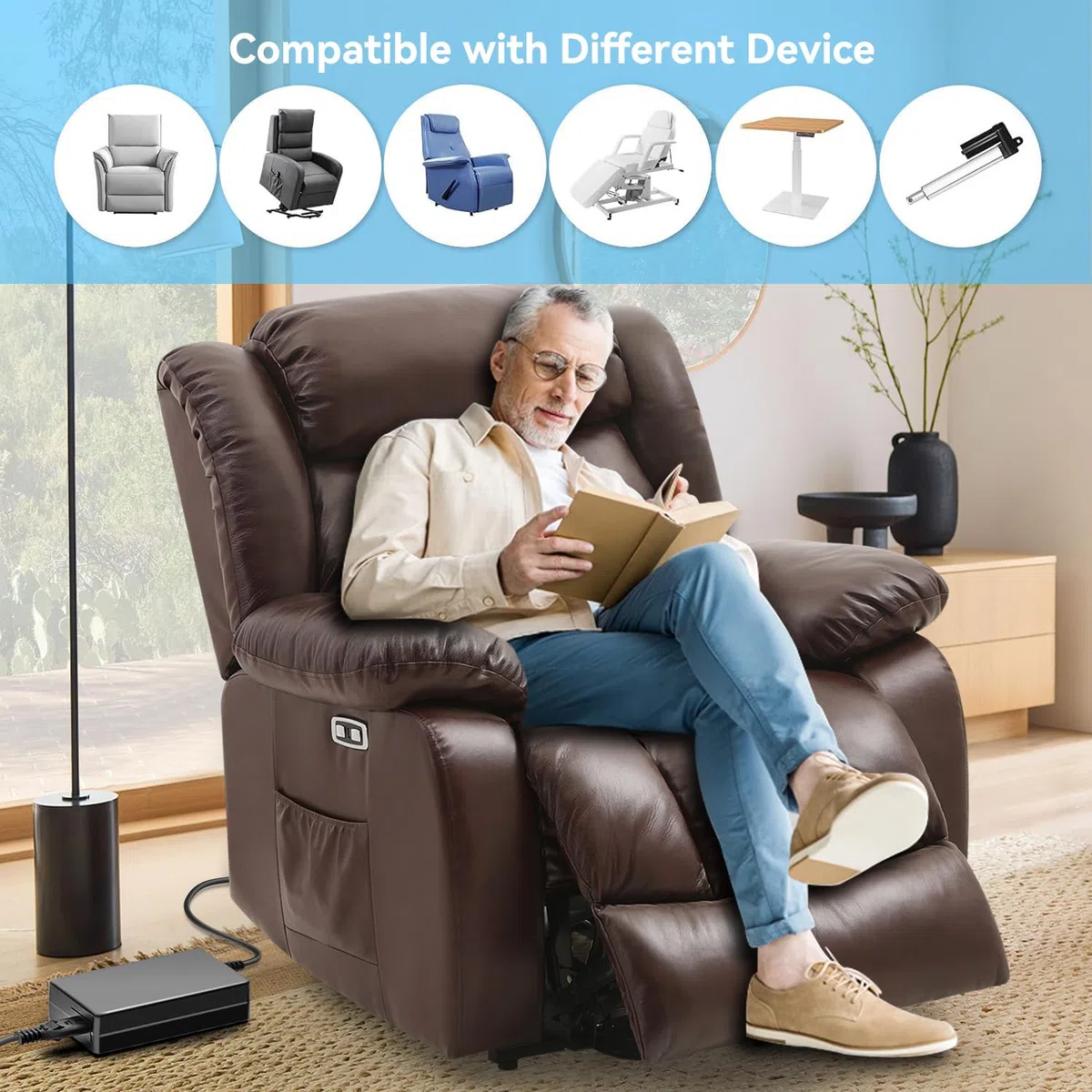 KFD Transformador Sillon Relax Cable Adaptador CA/CC Eléctrico para Kaidi KDDY008f Cargador de Alimentación 29V 2A Enchufe Motor Reclinable 2 Pines Power Recliner Sofa Lift Chair OKIN HXY-270V2220A