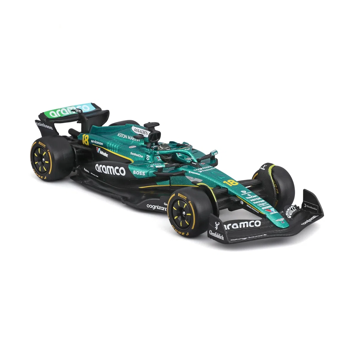 Bburago F1 Aston Martin AMR25#18 Stroll Australia GP (2025) – Modelo de Coche de Fórmula 1 Escala 1:43, Fiel Coche Coleccionable con Coche de Juguete, a Partir de 14 años (18-38251S)