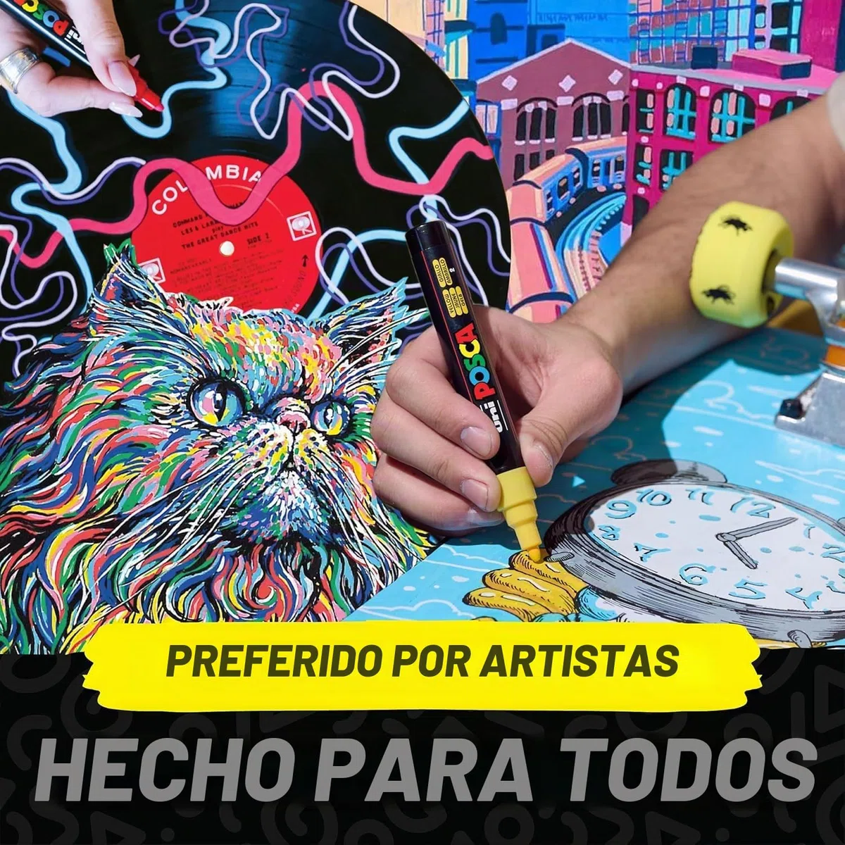 Posca - PC3M8C - Paquete de 8 rotuladores de colores