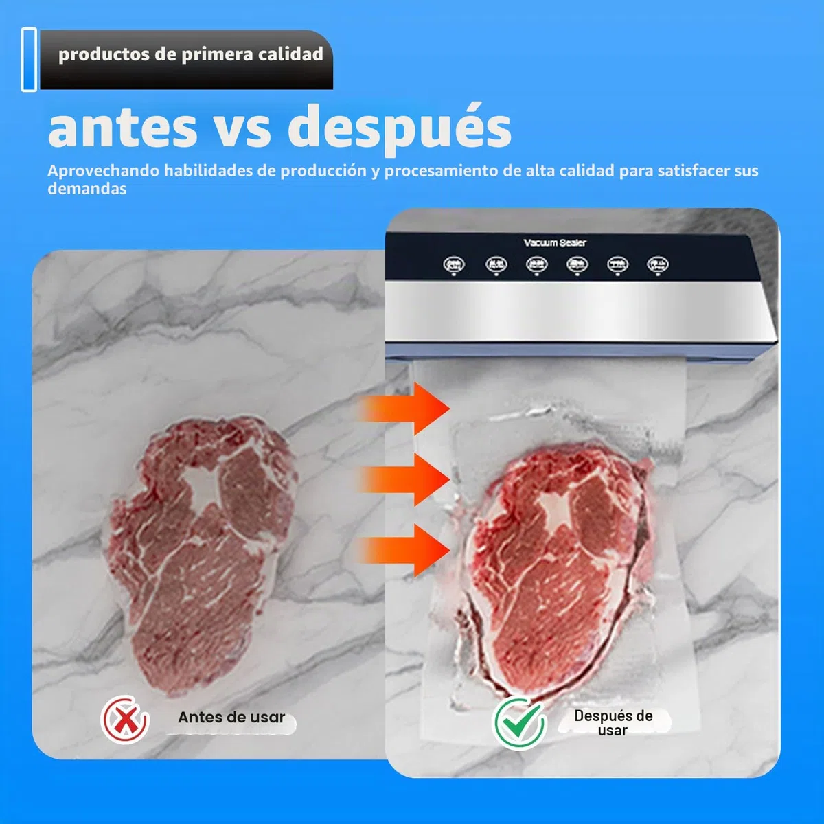 Envasadora al vacío, 6 en 1 con 50 bolsas de vacío, dispositivo de envasado al vacío para alimentos, alimentos 8 veces más frescos, dispositivo de envasado al vacío multifuncional para cocina y