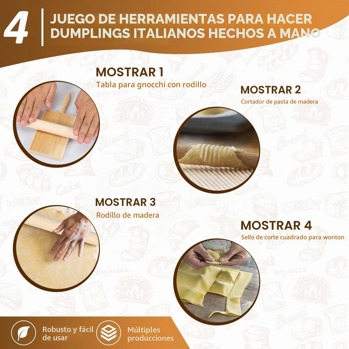 Juego de 9 piezas para hacer pasta, eficiente juego de fabricación de pasta con sello de ravioli, cortador de pasta GnocchiBrett, accesorio práctico para hacer pasta