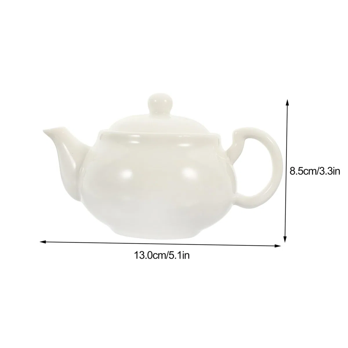 PartyKindom Tetera de Cerámica Color Blanco para Té Kung Fu y Jazmín, Portátil y Fácil de Agarrar, Diseño Simple y Elegante para Camping y Hotel