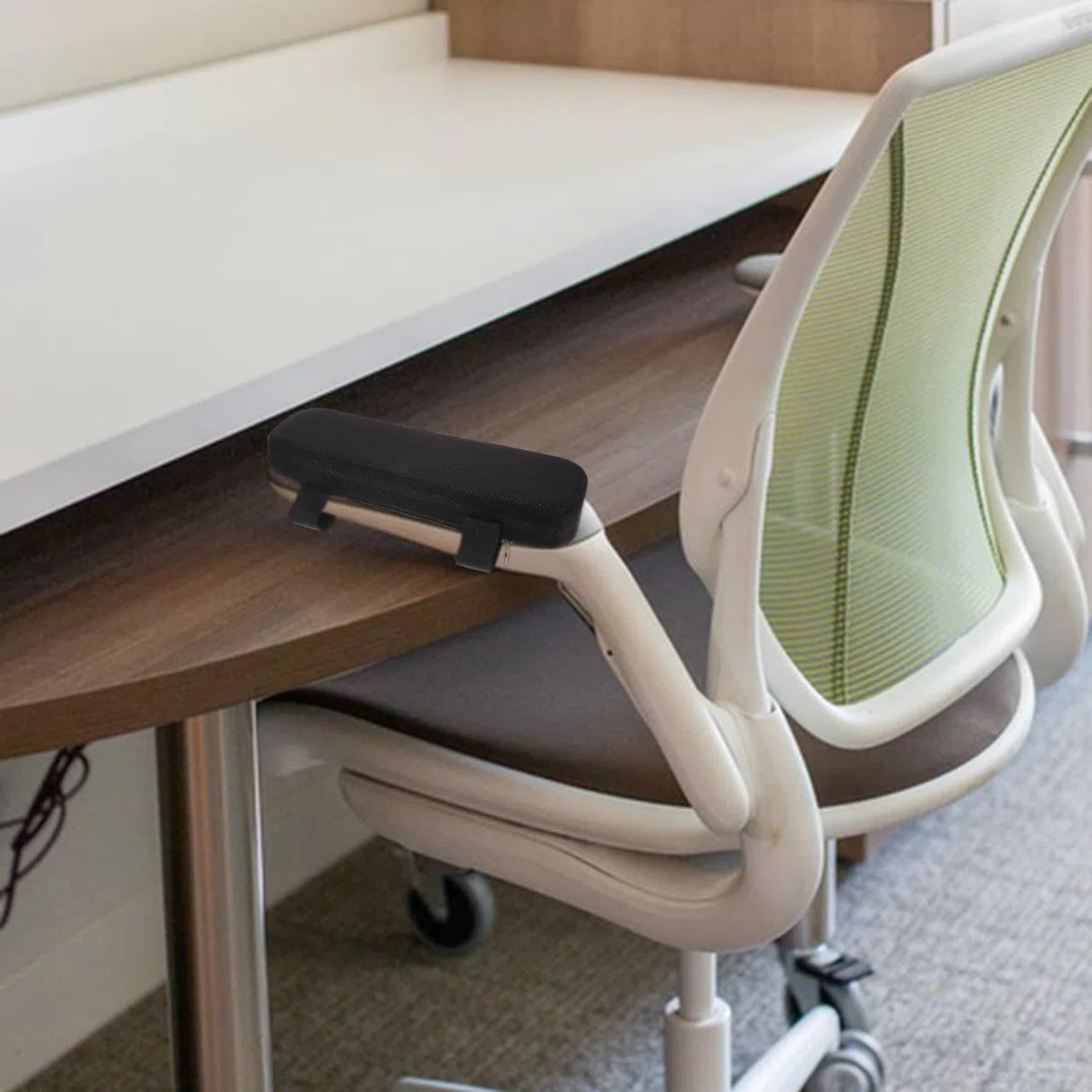 Lurrose Almohadilla Ergonomica Para Reposabrazos De Silla Oficina Y Gaming Cojín Viscoelástico Con Gel Refrescante Reemplazo Universal Para Apoyabrazos De Escritorio 10.23X3.14X1.37In