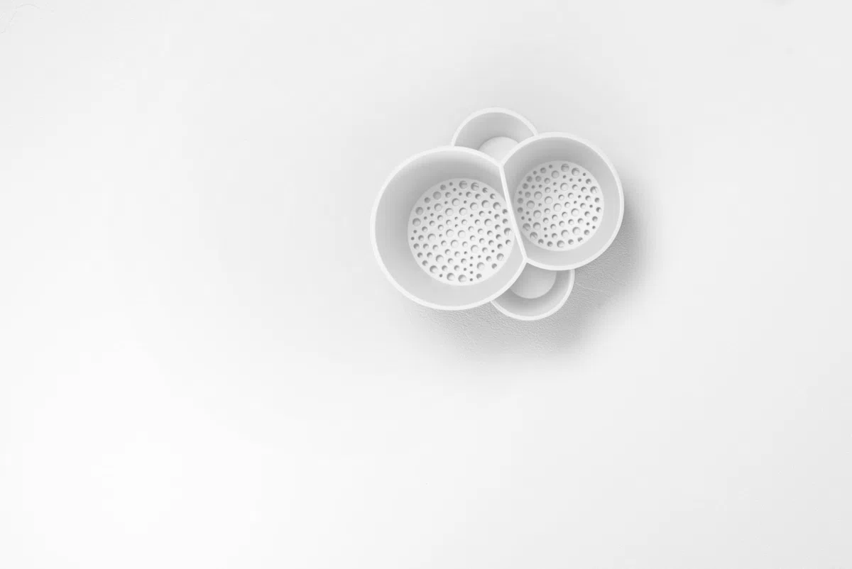 BLIMPLUS - Escurridor de cubiertos Gocciolo Arctic White 4 compartimentos drenaje agua - Organizador cubiertos fregadero - Made in Italy