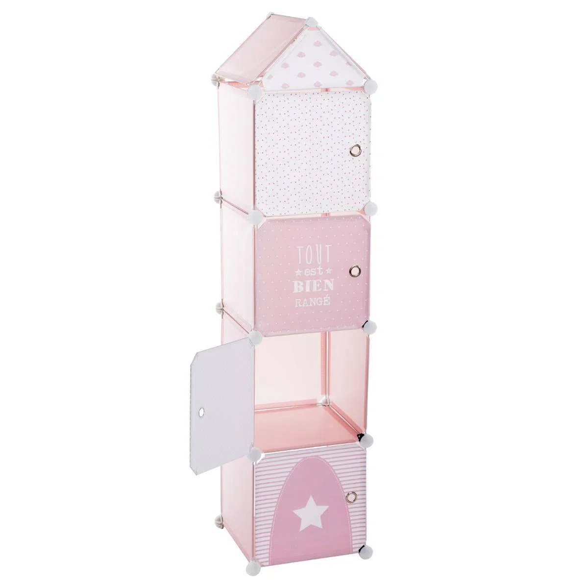 Atmosphera - Compartimentos de Almacenamiento Infantil 'Colonne' - Rosa 34 x 139 cm
