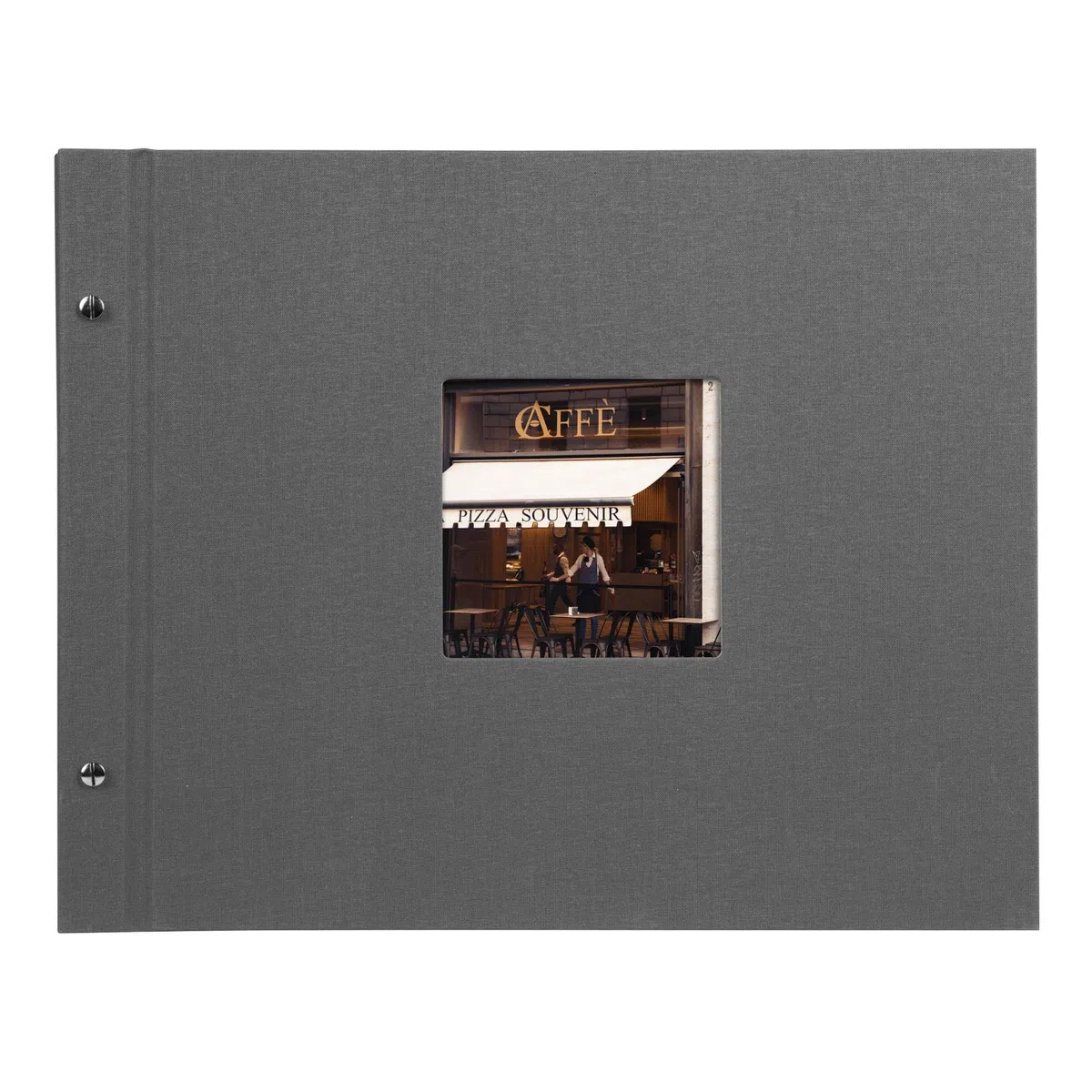 goldbuch 28825 Bella Vista - Álbum de fotos de 39 x 31 cm, 40 páginas blancas con separadores de pergamino, ampliable, color gris