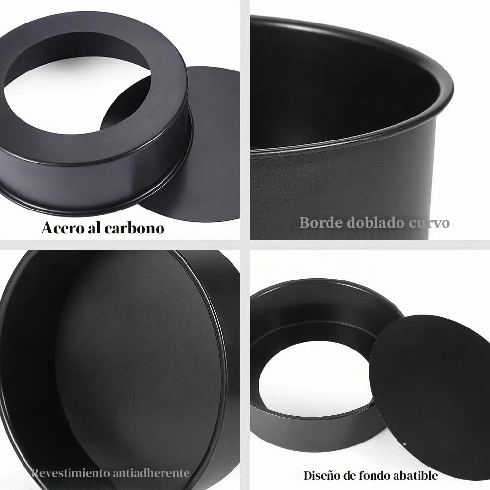 IVEOPPE Juego de 2 Moldes Redondos Para Hornear, Molde Redondo de Acero Inoxidable Con Revestimiento Antiadherente, Adecuado Para Pasteles, Brownies, Tartas, Lasaña (20cm)