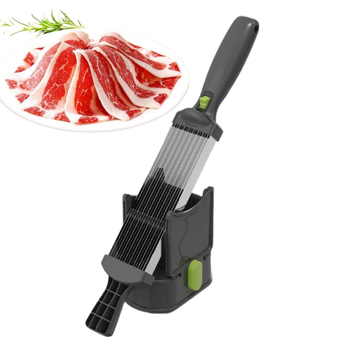 Cortadora Manual De Carne Para El Hogar, Cuchilla De Acero Inoxidable, Grosor Ajustable, Multifunción Para Cortar Carne En Rodajas, Carne Desmenuzada, Carne En Cubitos