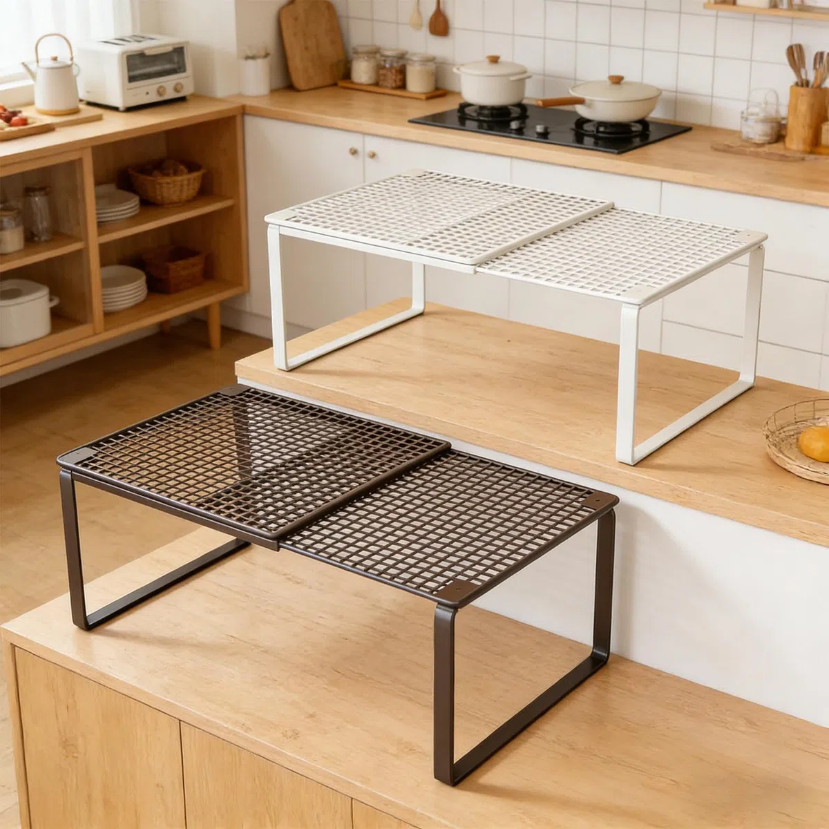 Generico Separador para armario apilable – Organizador extensible de 38 – 62 cm | Estantería para armario | Separador para estantes ajustable | De acero al carbono | Porta ropa para armario | Aparta