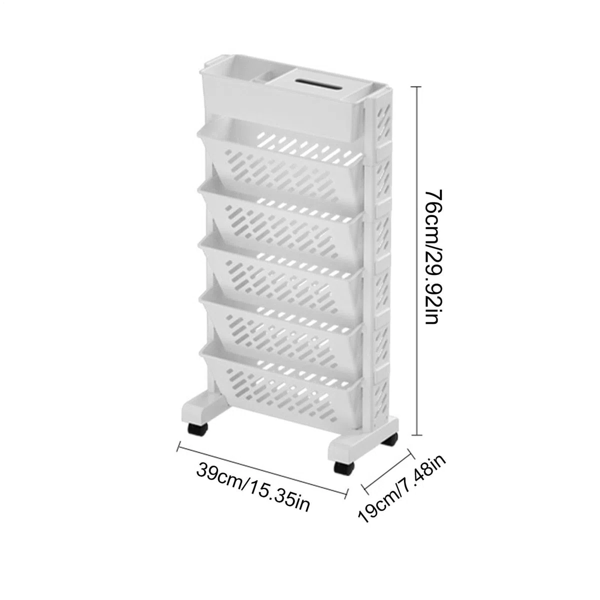 Genérico Carros con Ruedas De Almacenamiento 5+1 ‌Soporte para Libros De Mesa, Organizador Colgante para Escritorio con Múltiples Compartimentos, Ideal para Espacios De Trabajo Y Zonas De Estudio