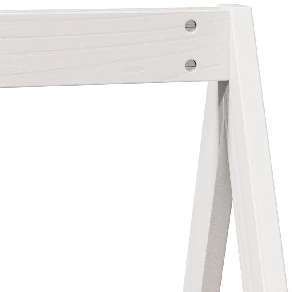 Techo para cama infantil, color blanco, madera maciza de pino, 199 x 95,5 x 88 cm, accesorio para casa de juegos, con lado abierto para habitación infantil, zona de dormitorio estable y