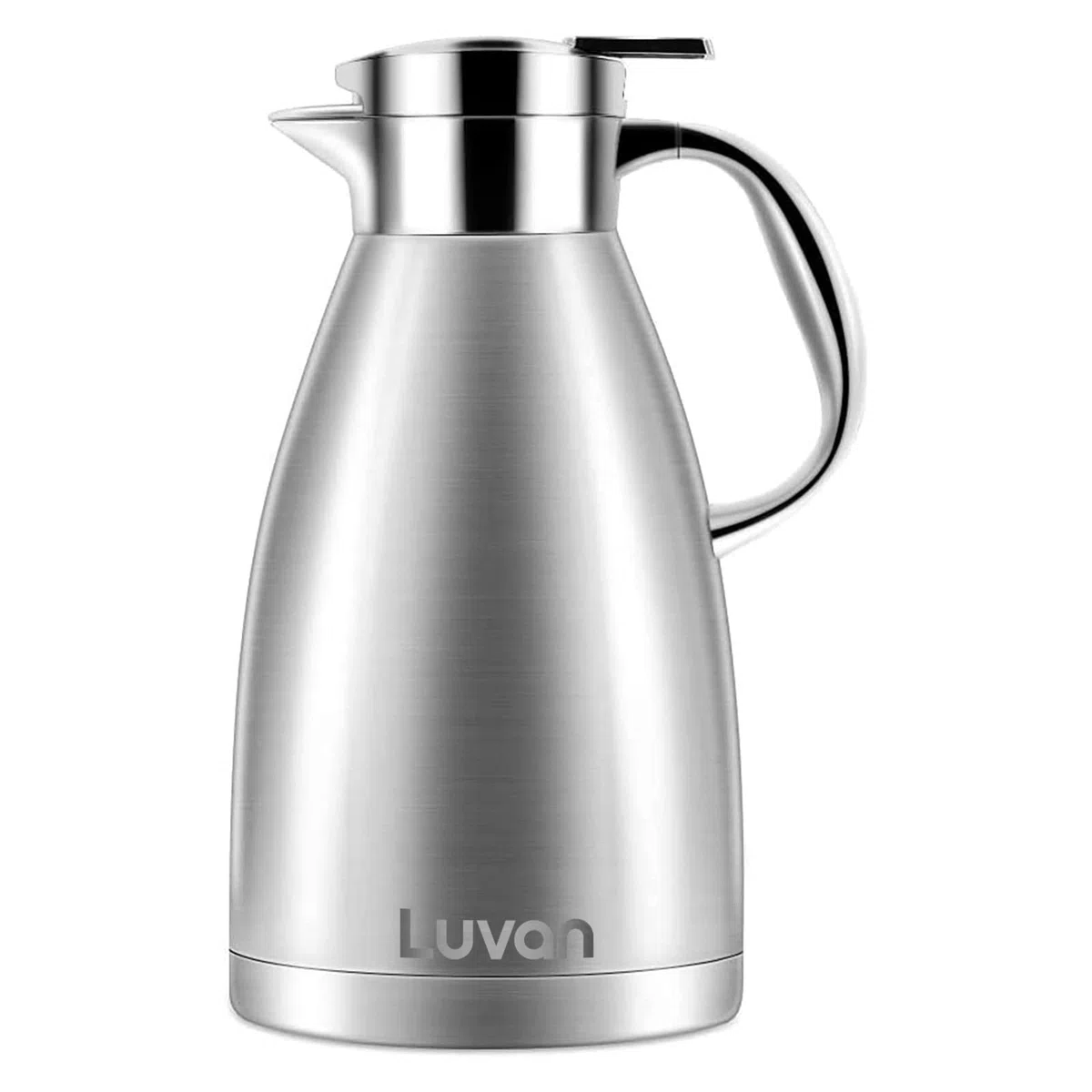 Luvan 1.8L 18/10 Jarra Térmica Termo, Anti-Goteo, Anti-Quemaduras, La cafetera de Aislamiento, café, (Plata-1.8)