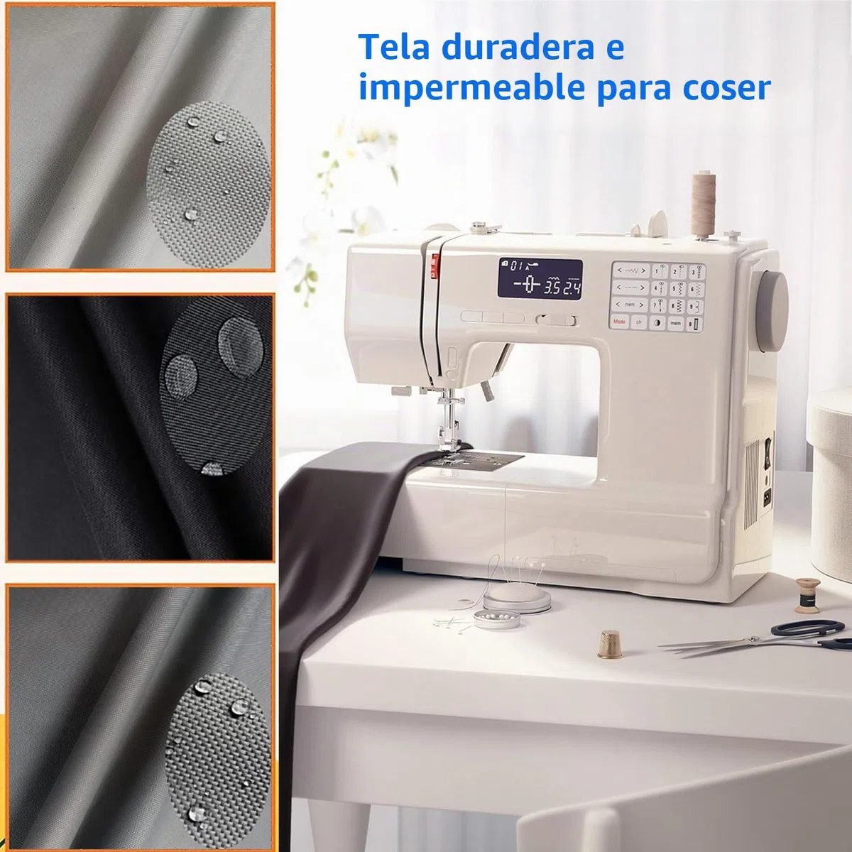 Tela resistente al agua para coser cojines al aire libre, material de lona de 600 denier, tela de lona resistente al desgarro para exteriores. (200 cm x 150 cm, gris oscuro)
