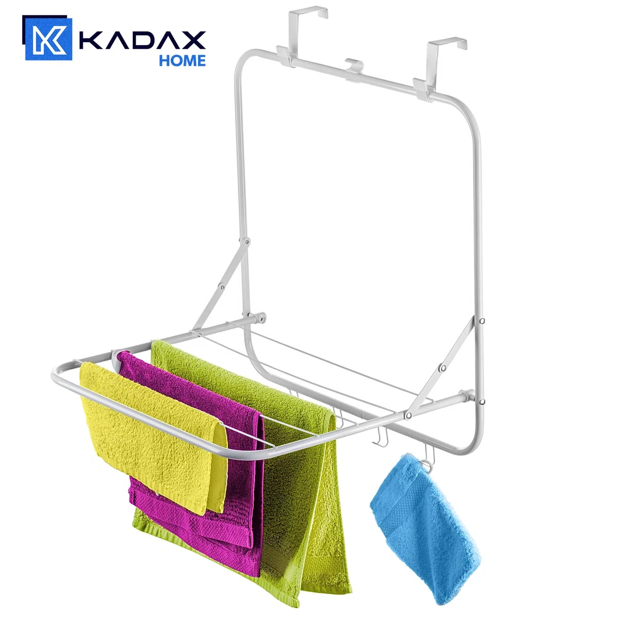 KADAX Tendedero para colgar sobre la puerta, secadora de metal plegable, para colgar ropa y toallas, estante de secado