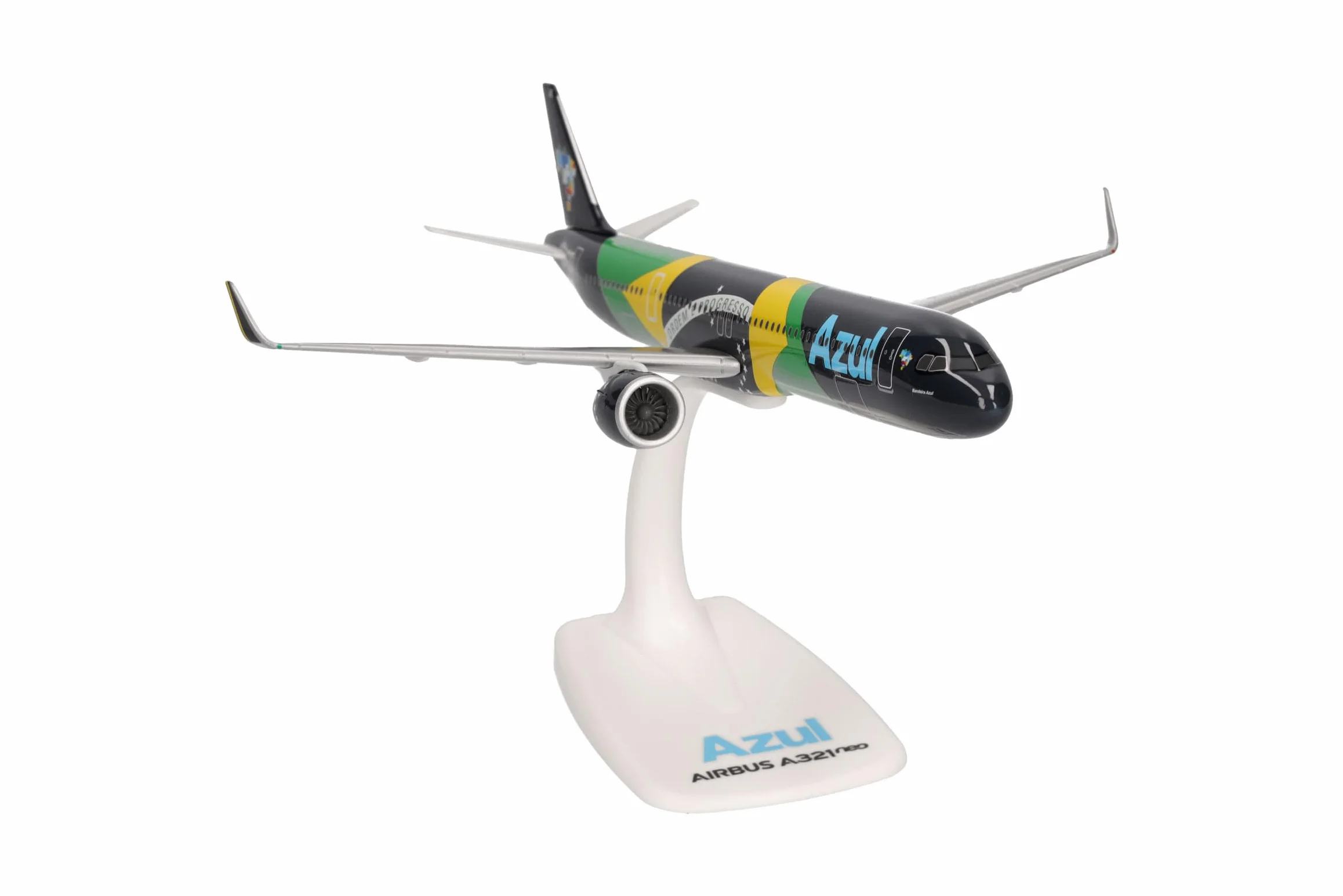 herpa Miniatura del avión Azul Brazilian Airlines Airbus A321neo Brazilian Flag Livery” - Snap-Fit, Escala 1/200, Modelo, maqueta de colleción, modelismo, Avion con Soporte, Figura plástico