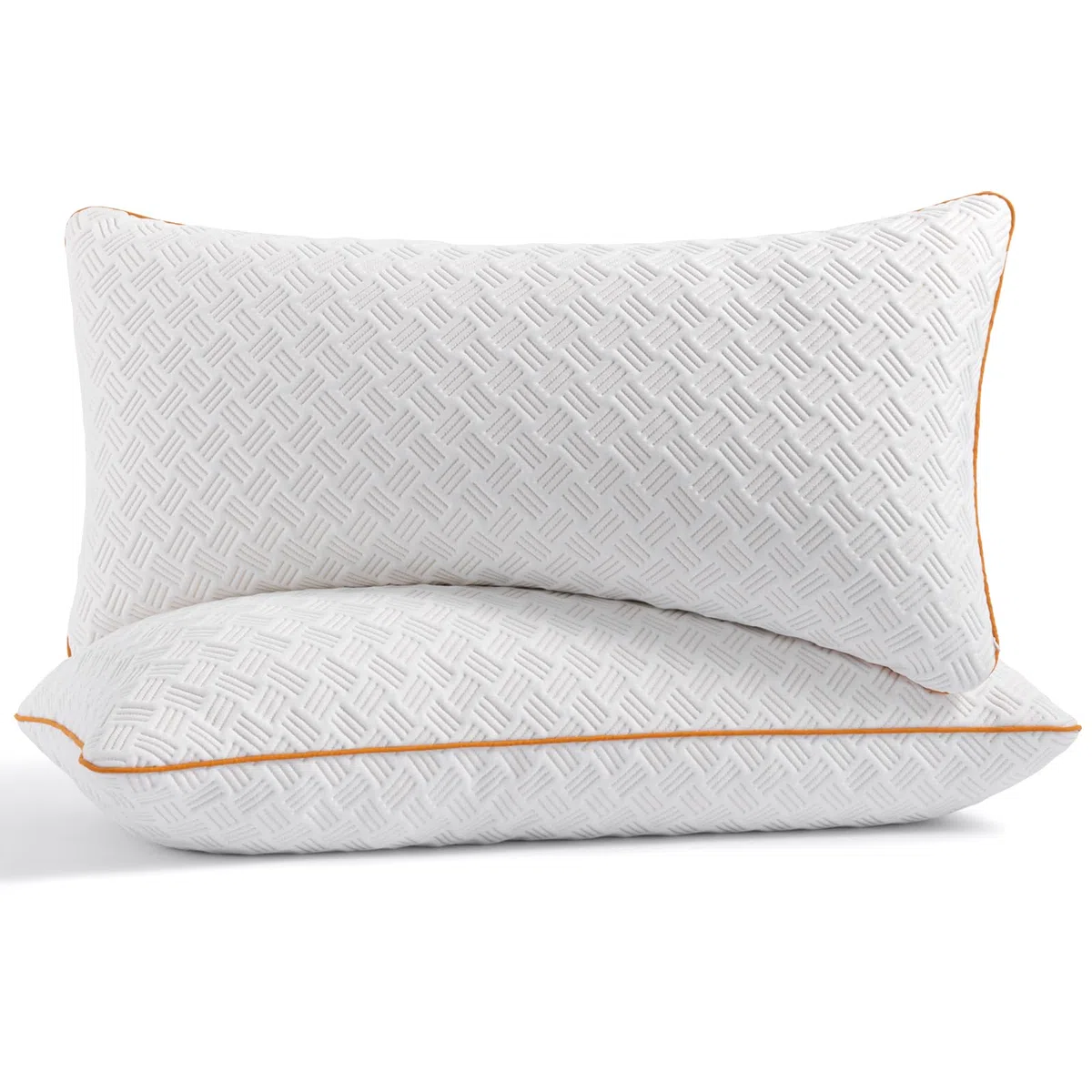 Twirest Almohada de 60 x 80 cm (juego de 2 unidades), almohada de espuma viscoelástica con relleno, almohada ajustable en altura con cremallera, funda de almohada extraíble y lavable