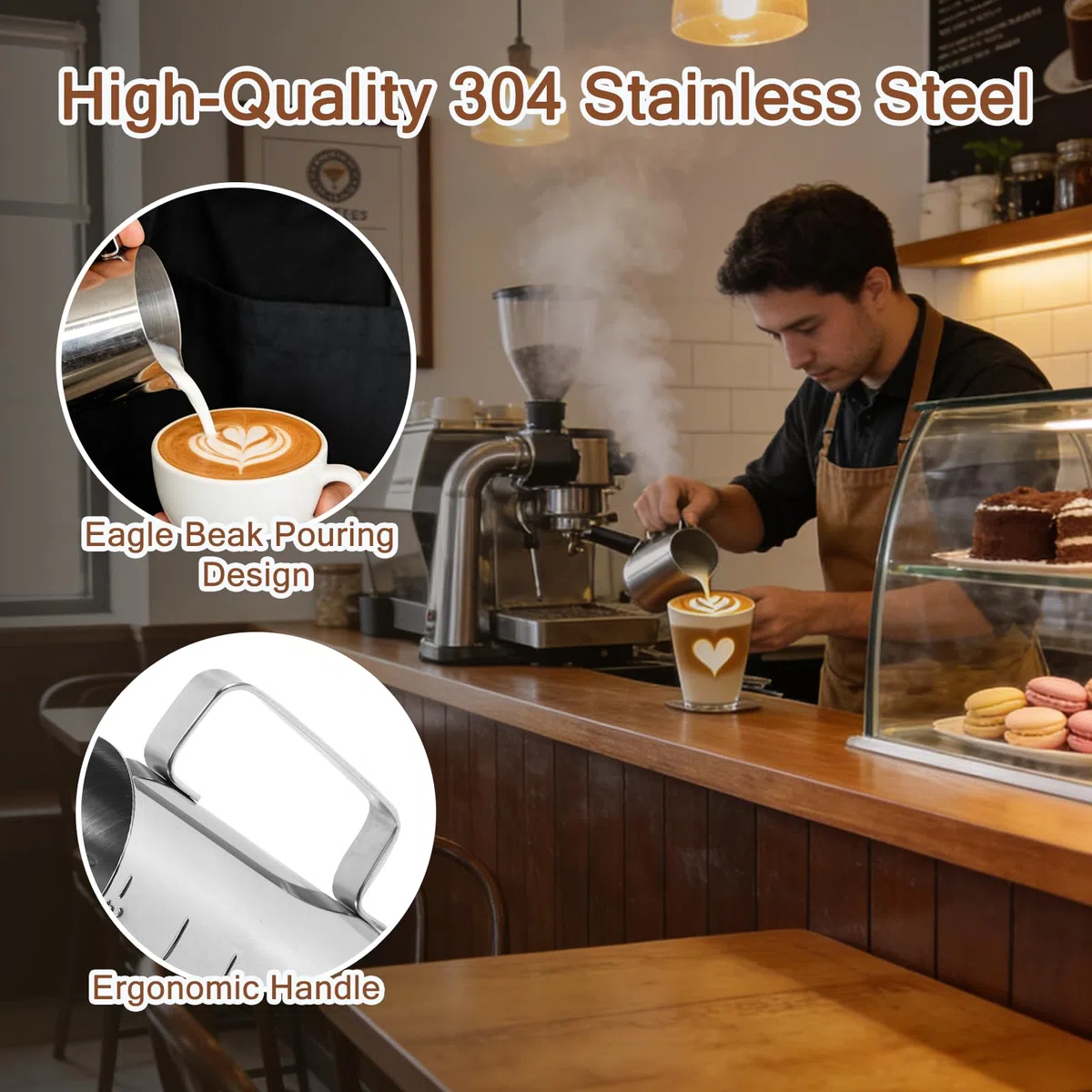 Juego de Prensador de Café, 51 mm, 25 Piezas con Anillo Dosificador, Pantalla Puck, Jarra Espuma, Alfombrilla, Bolígrafo Arte Latte, Herramienta WDT y Agitador para Espresso
