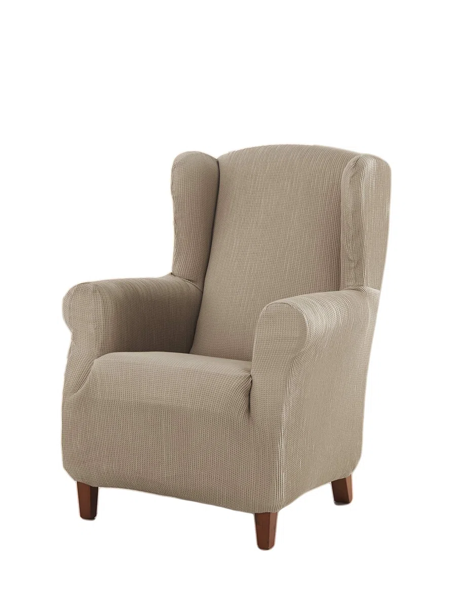 Estoralis Berta | Funda Sillon de Diseño Moderno | Tejido Elastico Lino | para Sillon Orejero (de 70 a 110 cm.) | Maxima Adaptabilidad a Todo Tipo de sillones