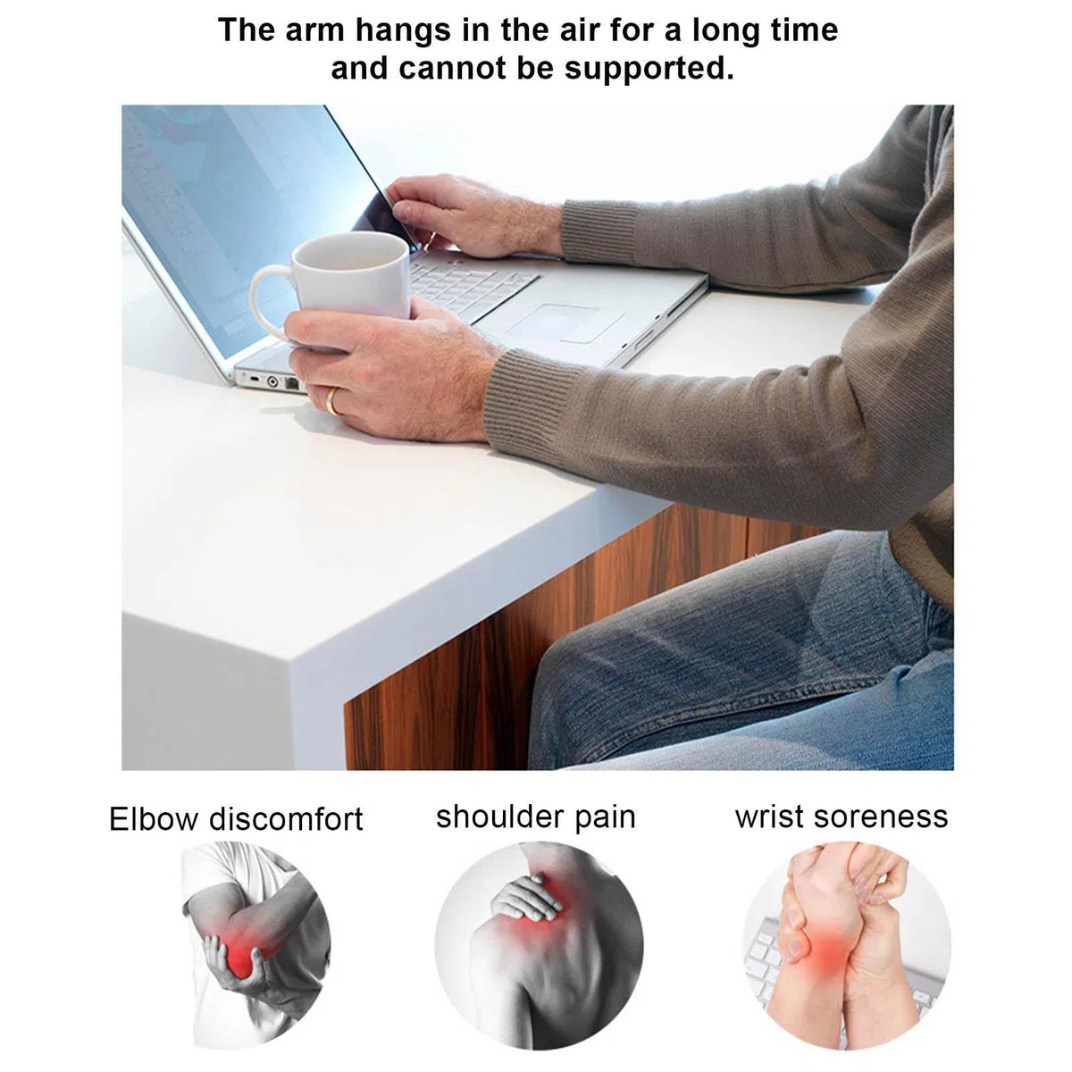 Acolchado reposabrazos, acolchados ergonómicos para reposabrazos para sillas de oficina de espuma viscoelástica – Levanta los cómodos cojines ajustables para sillas de escritorio para codos y