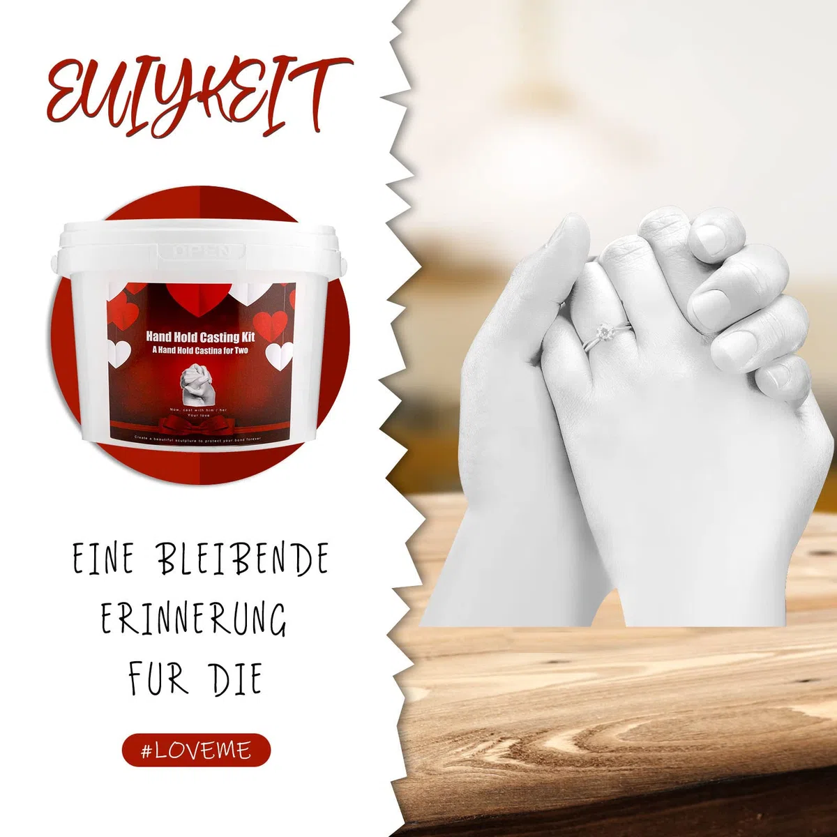 Kit de moldeo a mano, para parejas, huellas 3D, adultos, familia, pies y manos, ideal para mujer y hombre, alginato, regalo amante con yeso para moldeados, escultura de arte decorativo