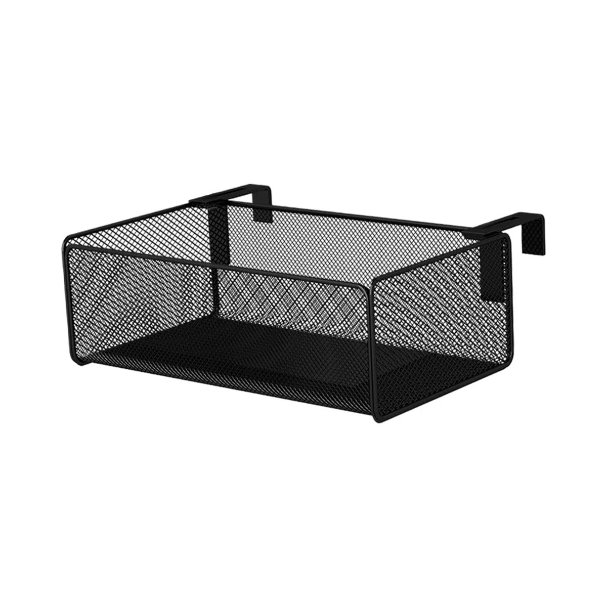 perfk Estante para plantas de balcón, cesta de almacenamiento colgante, estante para litera, accesorios con ganchos escalables para organización de oficina, Negro