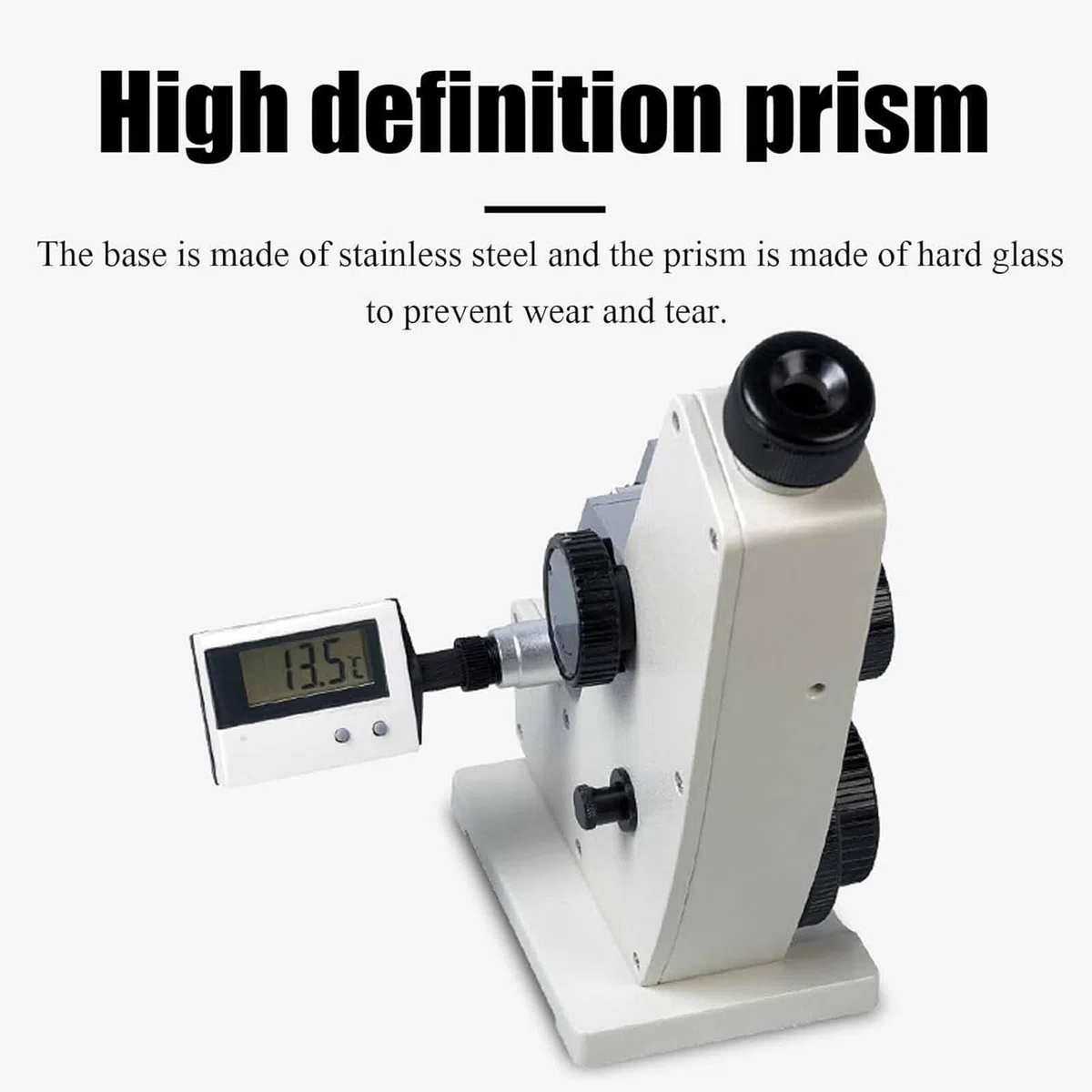 Refractómetro monocular digital, rango de medición: 1.3000-1.7000 ND, 0.0002 de alta precisión, para investigación científica, enseñanza, laboratorios y fábricas