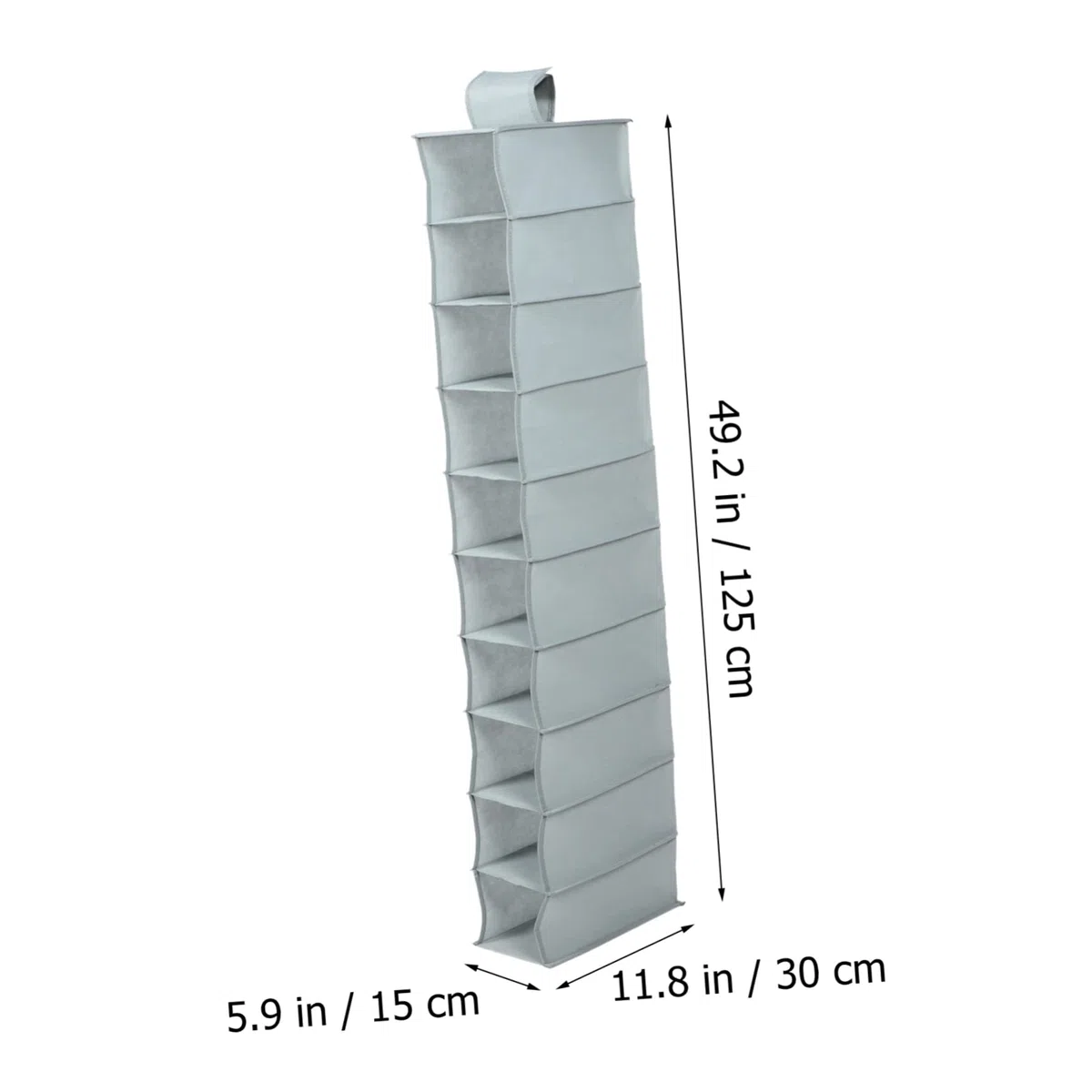 Bolsa Organizadora de Zapatos Plegable 10 Capas 15x30x125 Cm No Tejida Colgante Hogar Dormitorio Oficina Almacenaje Multifuncional