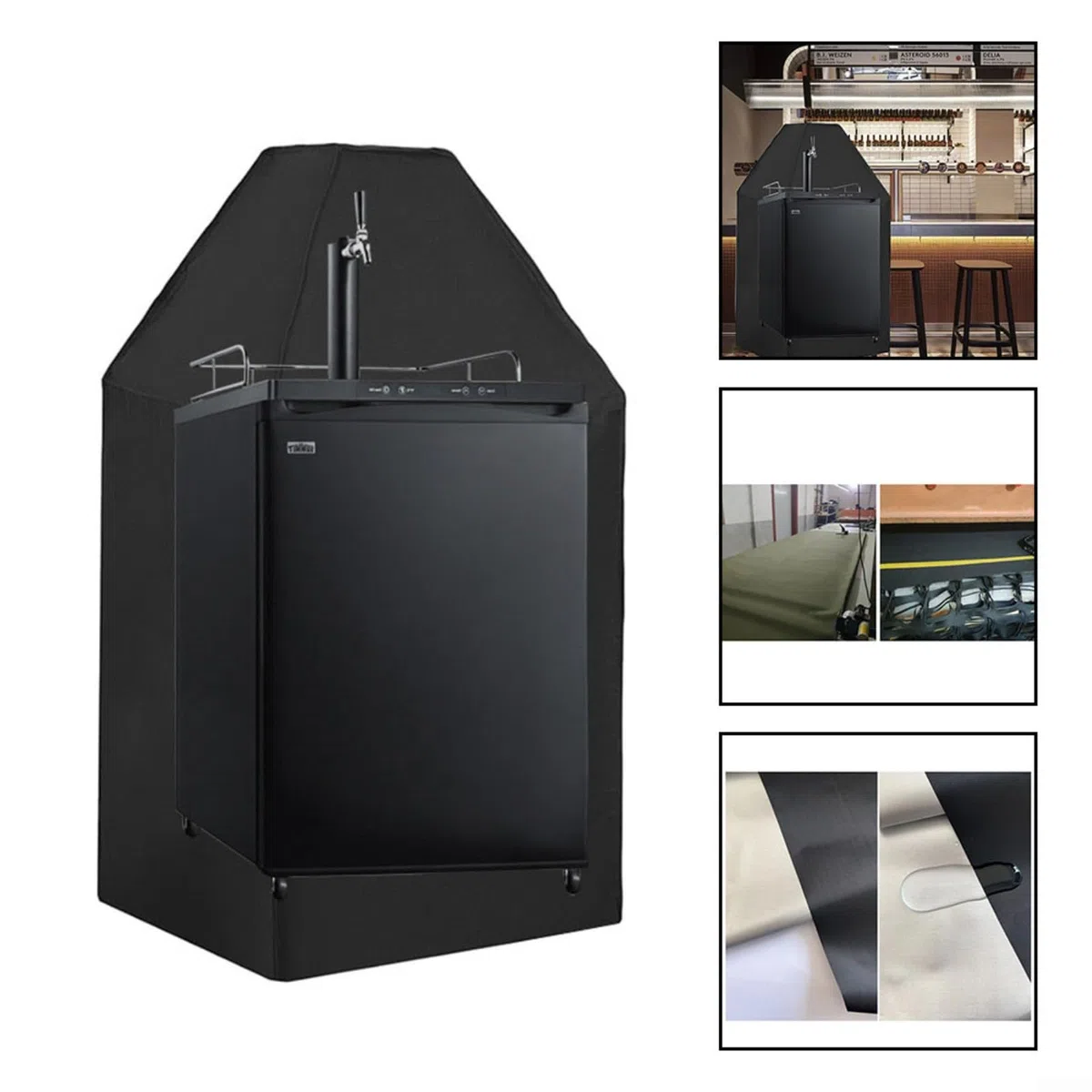 Funda para dispensador de cerveza al aire libre, impermeable, a prueba de polvo, tela Oxford 420D, protector para torre de cerveza de un solo y doble grifo, 24.5 pulgadas de ancho x 26.5