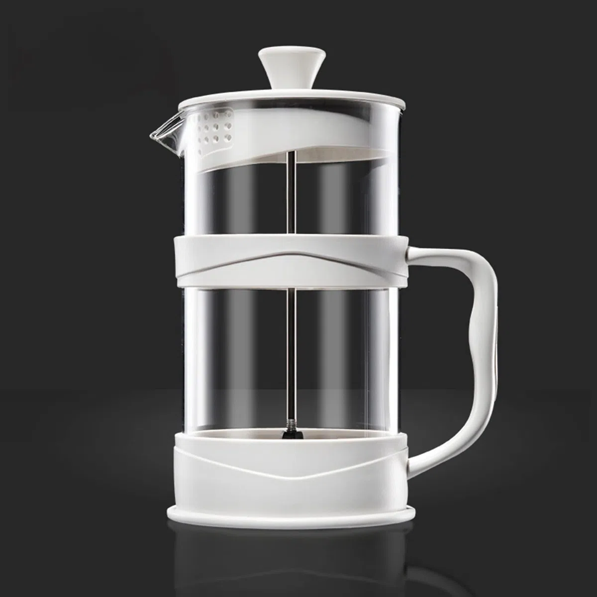Cafetera Émbolo, Cafetera De Piston De Vidrio De Borosilicato Espesado Resistente Al Calor Con Sistema Filtración De 3 Niveles, Recipiente Extraíble Para Una Fácil Limpieza, Apta Para Camping, Prensa