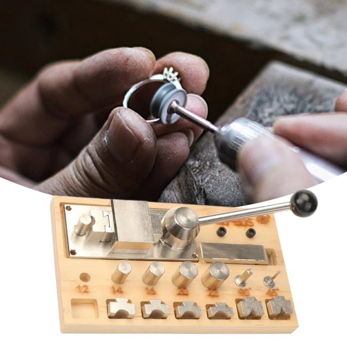 Doblador de Anillos Curvador de Aros para Joyería | Máquina Ajustable para Expandir y Reducir Tamaño para Enrollado de Alambre y Trabajos de Platería