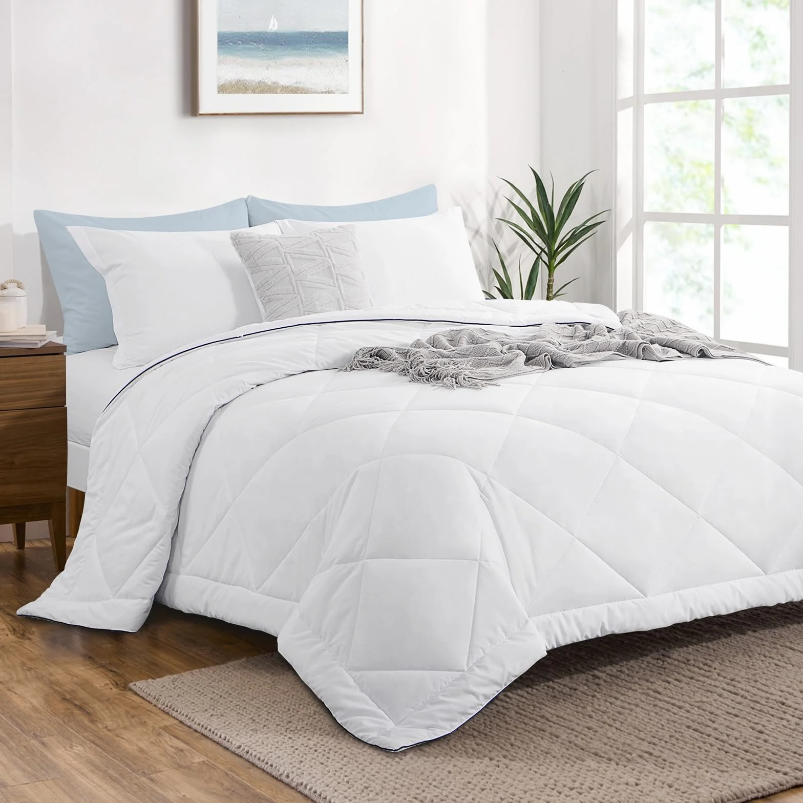 Aisbo Edredón Nordico Cama 90 - Relleno Nordico 155x220, Edredon Cama 90 para Verano, 150gr/m²