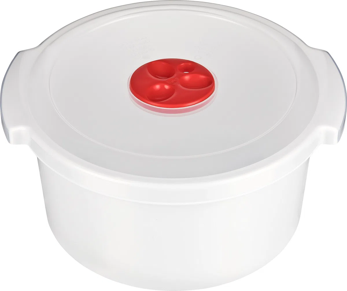 Kigima Set básico de 3 cazuelas aptas para microondas Blanco 0,5, 1 y 2 litros