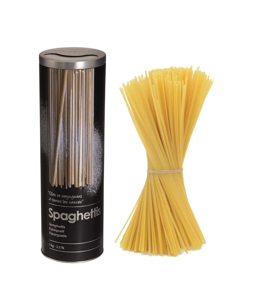 VITA PERFETTA 1 caja para patas, caja de espaguetis, recipiente de conservación para pasta y fideos (27 cm, negro)