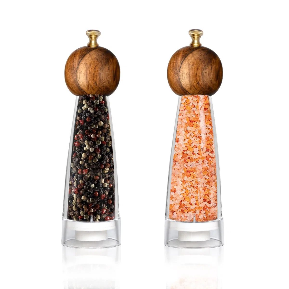 Molinos de Pimienta, Molinillo de Sal y Pimienta，Botella de Condimento de molino de sal de pimienta de gran capacidad 2pcs 8in, núcleo cerámico, molino de tamaño de partícula ajustable para especias