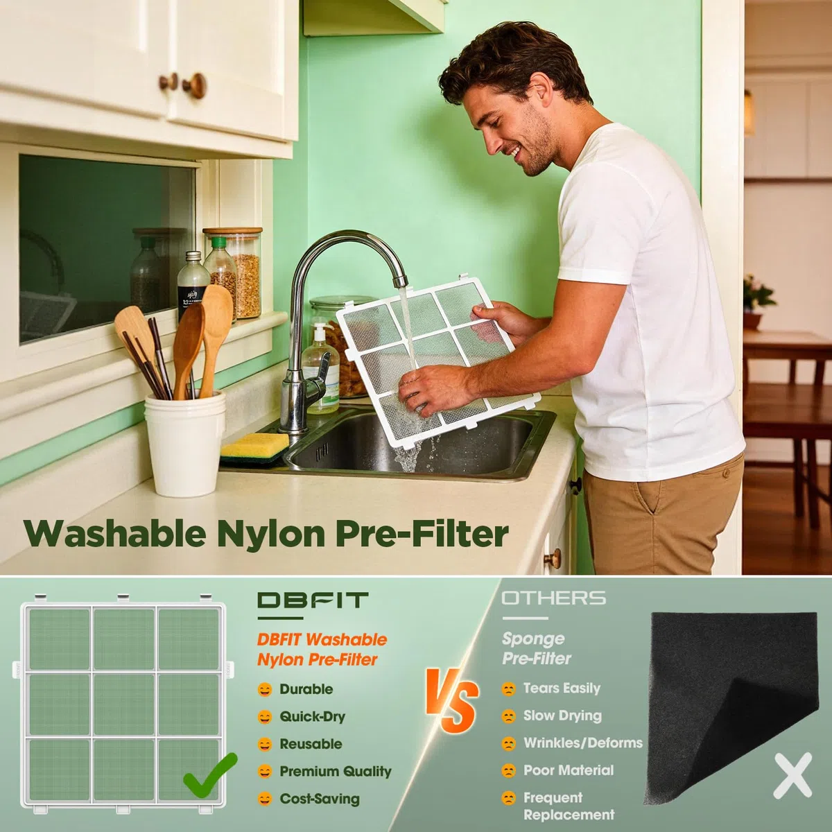 Purificadores de aire para el hogar, habitación grande de hasta 2180 pies cuadrados, purificador de aire DBFIT HEPA con prefiltro de nailon lavable, sensor de calidad del aire PM2.5, limpiador de aire