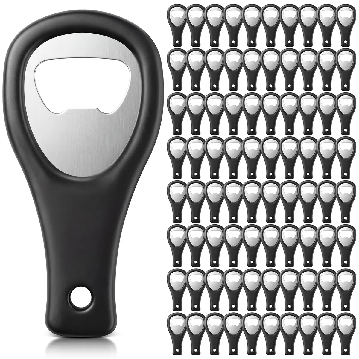 100 abridores planos de botellas de cerveza a granel de 3.8 x 1.9 pulgadas para hombres y mujeres, camareros, llaves de cerveza, latas de refresco, mini velocidad para cocina, bar o
