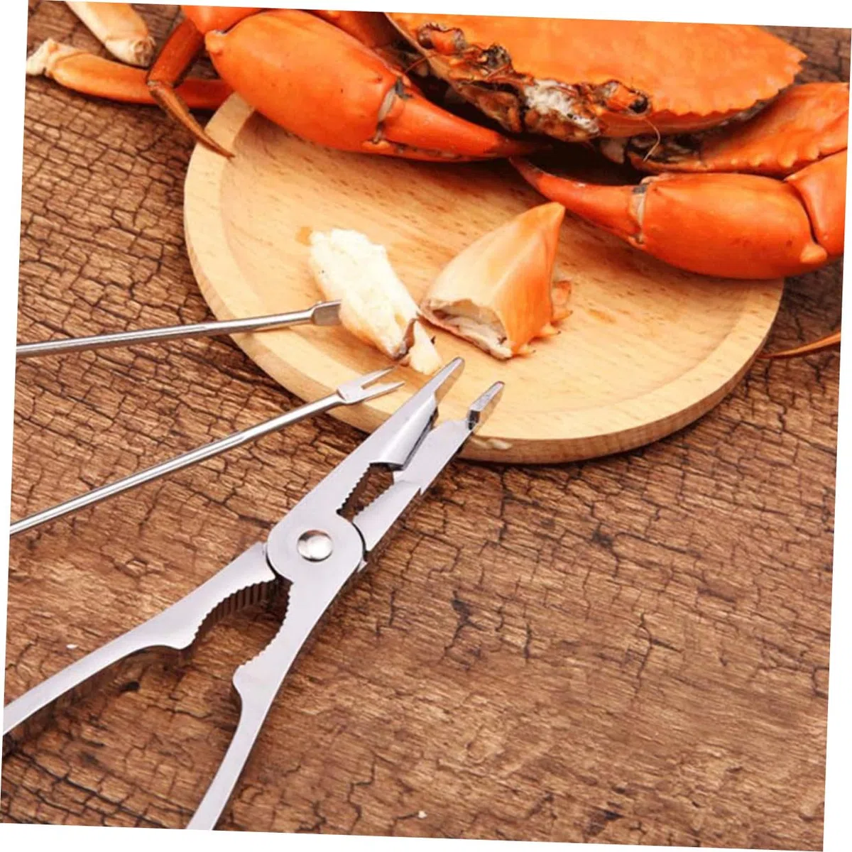 Tenazas para Marisco de Acero Inoxidable Cascanueces y Accesorios de Cocina Fáciles de Usar y Transportar para Disfrutar Mariscos en Casa
